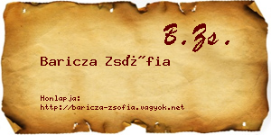 Baricza Zsófia névjegykártya