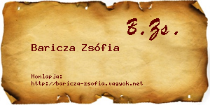 Baricza Zsófia névjegykártya